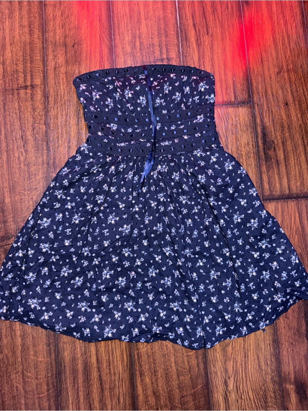 Aeropostale Black Floral Strapless Sundress